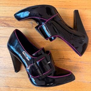 Miss Sixty black patent platform heels